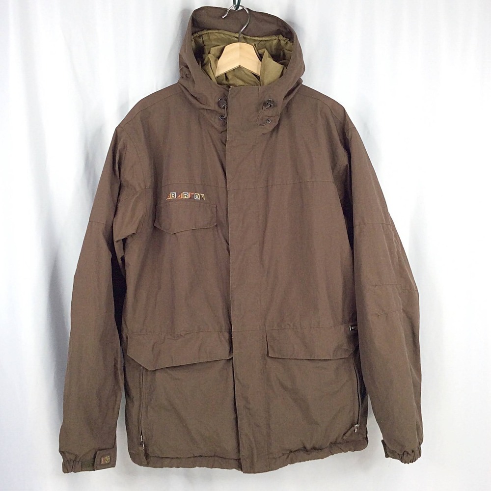 Burton Men's Phantom Snowboarding Jacket Size Large Brown Hooded Waterproof